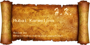 Hubai Karmelina névjegykártya